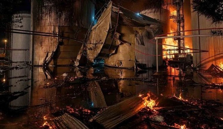Наслідки удару по Чорноморську: з резервуарів витекло 1100 тонн олії. ФОТОрепортаж