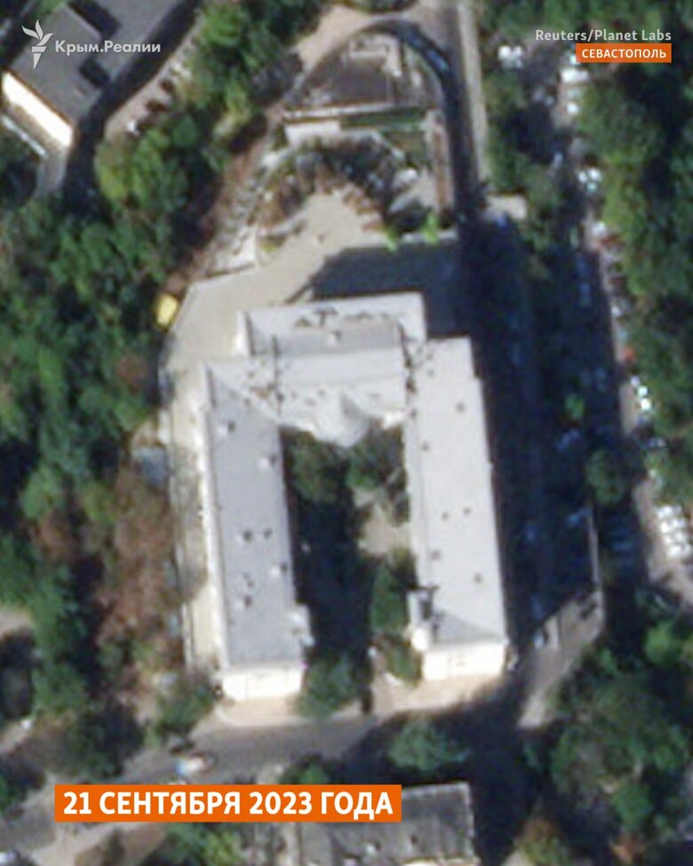 З’явилися перші супутникові знімки після удару по штабу Чорноморського флоту РФ 01