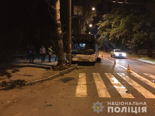Автобус врезался в столб в Запорожье, пострадали 6 человек 02