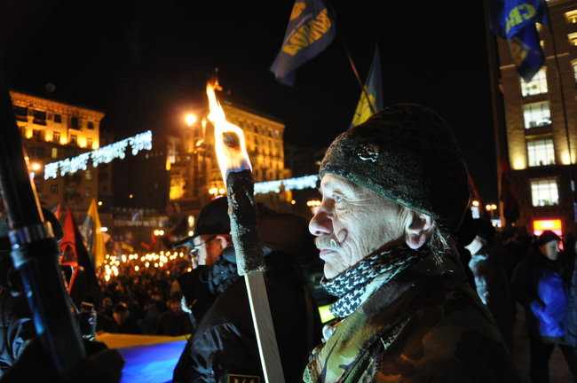 День народження Бандери в Києві відзначили смолоскипною ходою 10