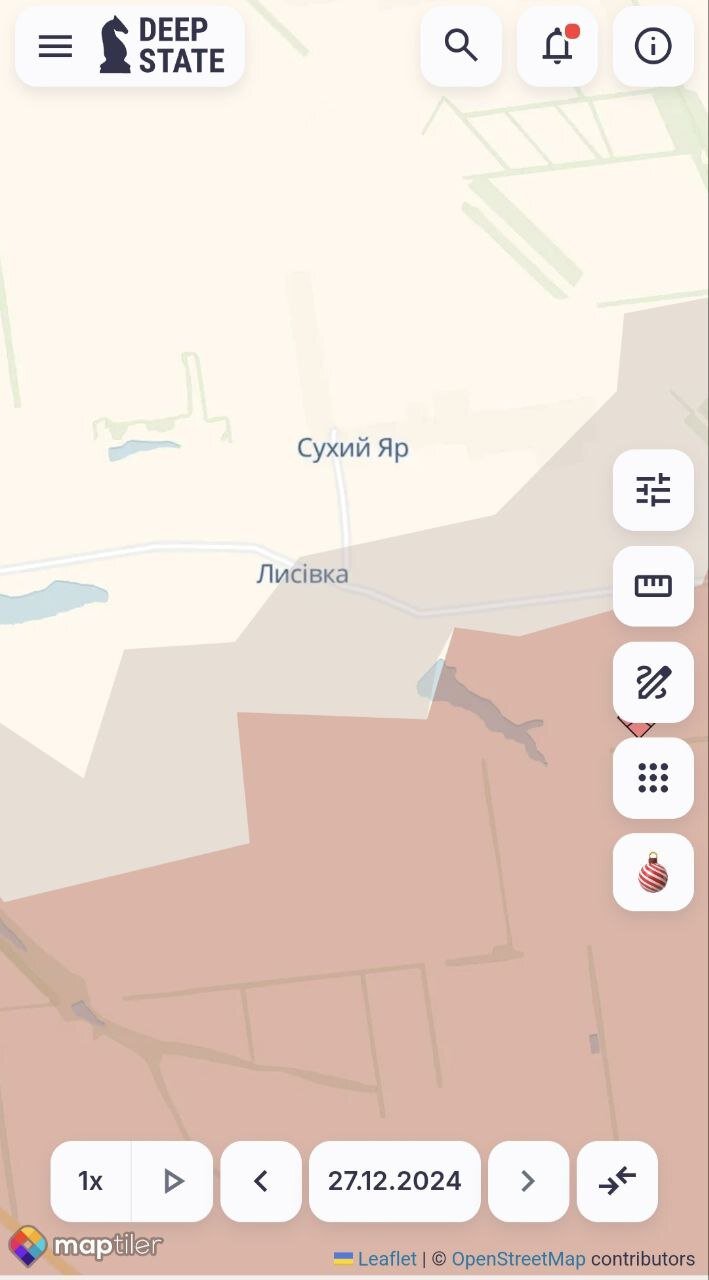 Просування військ РФ на Донеччині 28 грудня
