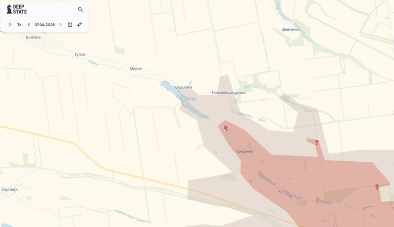 Russian advance in Hryshyne