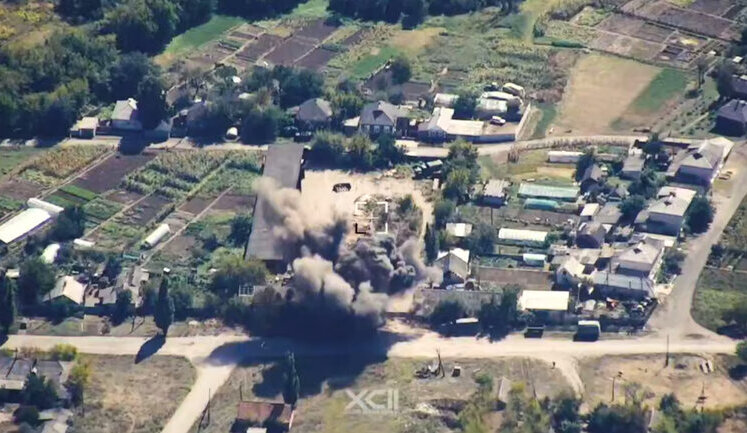 Reconnaissance troops from 92nd SAB discovered Russian logistics base and adjusted missile strike on it.. VIDEO