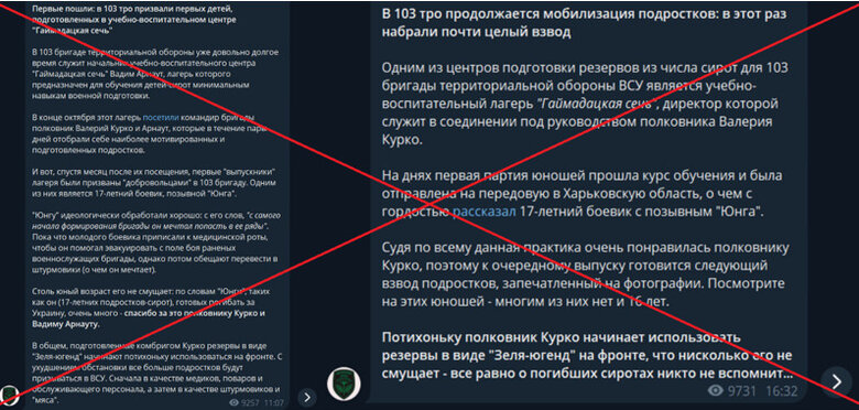 Роспропаганда распространяет фейк о мобилизации несовершеннолетних детей-сирот в Украине 01