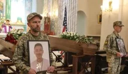 Farewell ceremony was held in Kyiv for two American volunteers who died fighting for Ukraine. PHOTOS