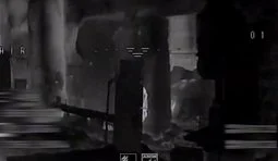 Fighters of the 12th Azov Brigade eliminated an occupier who was trying to hide in a building from a UAV at night.