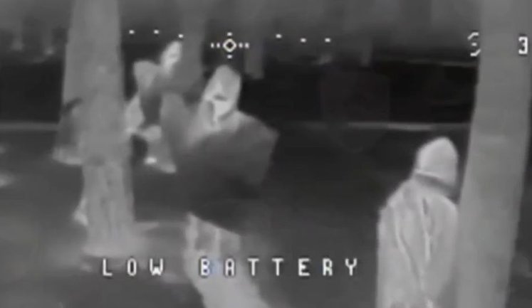 Четверо окупантів у "плащах-невидимках" завмерли серед лісу, намагаючись сховатися від FPV-дрона. ВIДЕО