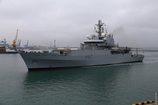 British reconnaissance ship Echo H87 enters Odesa port 03