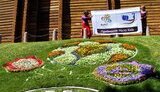 В Киеве высадили клумбу к Евро-2012 и презентовали логотип столицы. ФОТО.