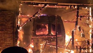 Russian drones struck hospital in Semenivka, Chernihiv region: three service vehicles were destroyed and food preparation area was damaged. PHOTOS