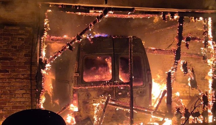 Russian drones struck hospital in Semenivka, Chernihiv region: three service vehicles were destroyed and food preparation area was damaged. PHOTOS