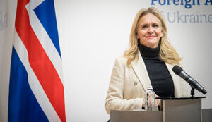 Icelandic Foreign Minister Thorgerður Katrín Gunnarsdóttir arrives in Ukraine