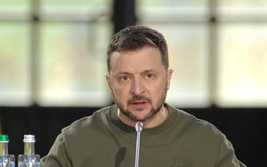 Володимир Зеленський під час зустрічі з представниками держав-партнерів і міжнародних організацій, які працюють в Україні.