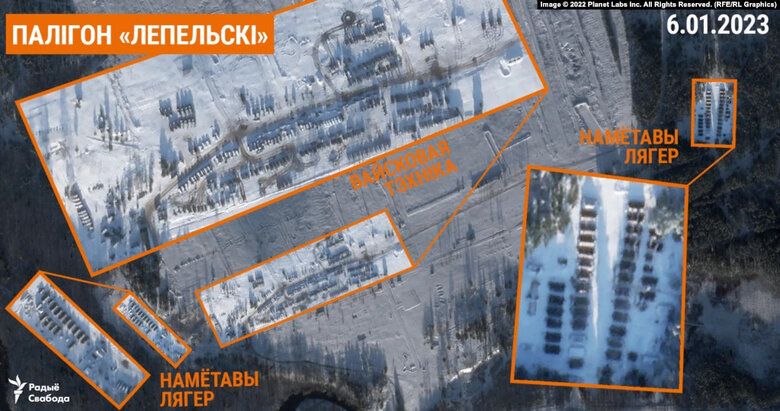 Позиції росіян на полігоні Лепельський у Білорусі 02