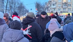 A protest against power cuts took place in Khmelnytskyi
