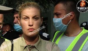 Активистка Живко пыталась поджечь себя у здания полиции во Львове