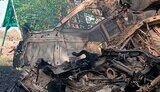 Car driver hits mine in Balakliia
