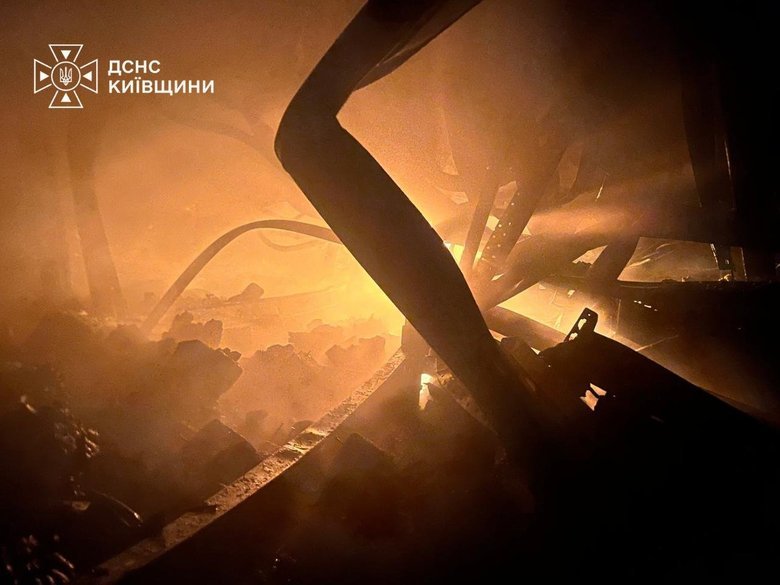 Shelling of warehouses in the Boryspil district
