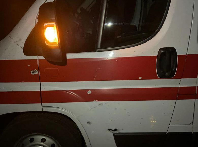 Damaged ambulance