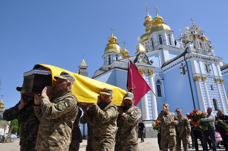 Farewell to cyborg paratrooper of 95th Brigade Ruslan Borovik, who died in battles with Russian occupiers in east, said goodbye in Kyiv 70