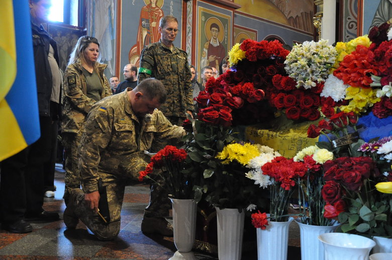 Farewell to cyborg paratrooper of 95th Brigade Ruslan Borovik, who died in battles with Russian occupiers in east, said goodbye in Kyiv 60