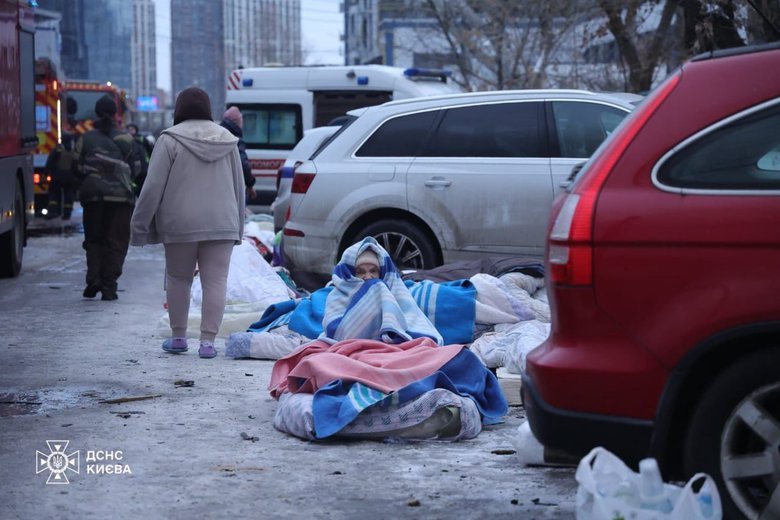 Киев после обстрела