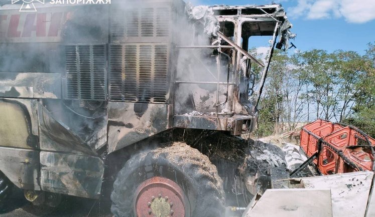 Росіяни атакували комбайн у Запорізькому районі: загинула людина, є поранений (оновлено). ФОТОрепортаж