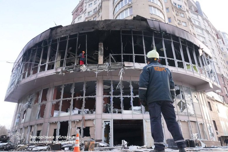 Наслідки атаки дронів на місто Запоріжжя