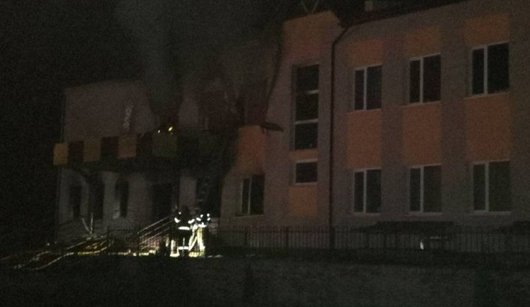 Russians strike lyceum in Kyiv Oblast with drone: fire breaks out. PHOTO