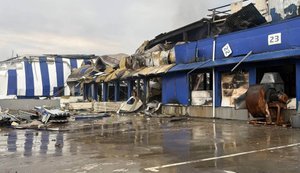 Russian strike on "Epicentre": tile production facility destroyed, two warehouses demolished; one person killed and others injured. PHOTO