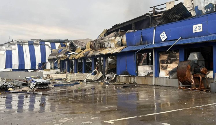 Russian strike on "Epicentre": tile production facility destroyed, two warehouses demolished; one person killed and others injured. PHOTO