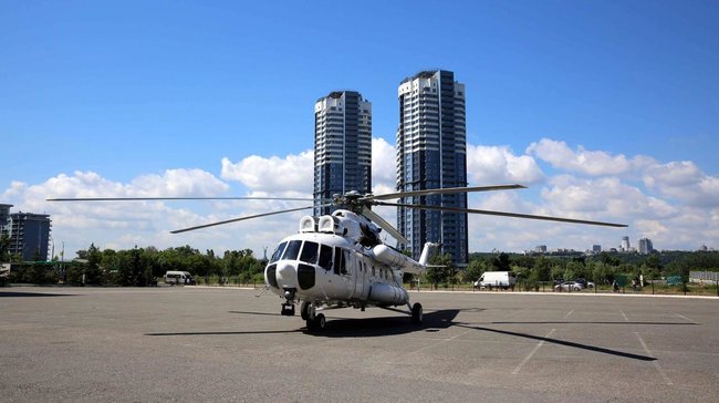 Авиакомпания Украинские вертолёты представила на выставке Авіасвіт XXI модернизированный вертолет Ми-8МТВ-1 04