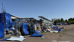 Ruscists strike central Pryluky with ballistic missile: two killed, at least 17 injured. PHOTO