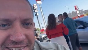 Russian man smiles as he films locals’ altercation over petrol at gas station: "Drama at gas stations. People are f#cking on edge". VIDEO