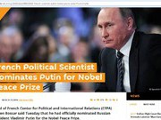 Очередной понос от Российских СМИ. В.Путина выдвинули на премию Мира.