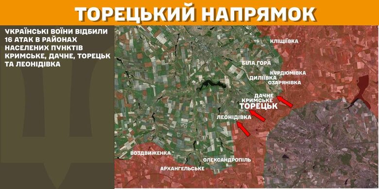 Карты боевых действий на утро 1 марта - Торецкое направление