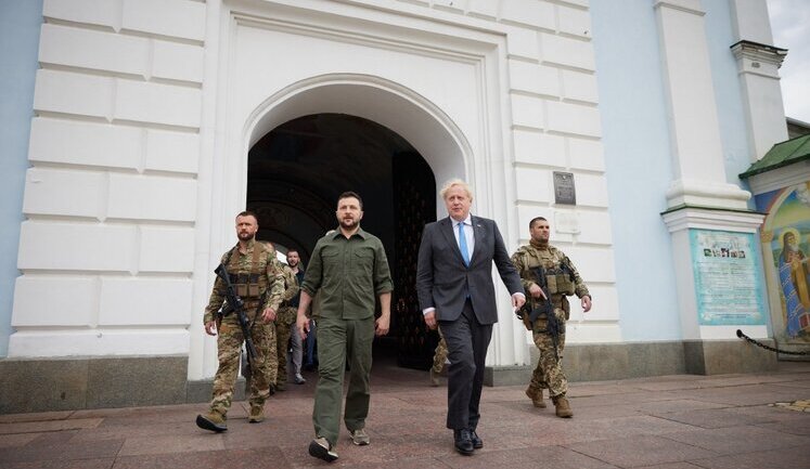 Zelensky and Johnson visited St. Michael's Monastery and exhibition of occupants' destroyed military equipment. VIDEO&PHOTOS