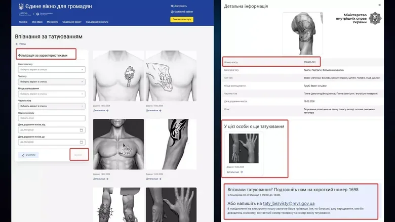 Розшук зниклих безвісти за татуюванням: МВС запустило сервіс