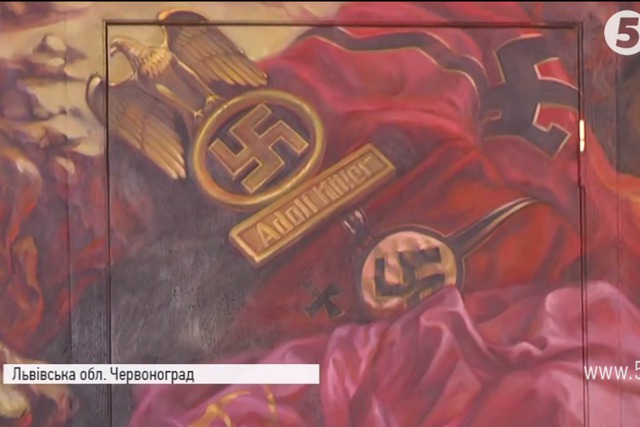 Mural depicting Putin burning in hell painted in Lviv region сhurch 06