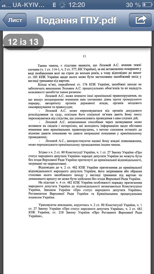 документ представление лозовой