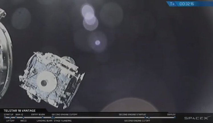 SpaceX запустила ракету со спутником Telstar. ВИДЕО