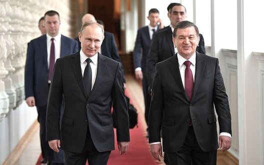 Президент Узбекистану Шавкат Мірзійоєв і Володимир Путін