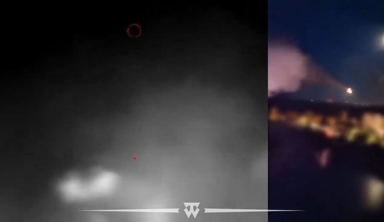 Moment Russian cruise missile was shot down by soldiers of 58th Motorised Brigade using man-portable air defence system (MANPADS). VIDEO
