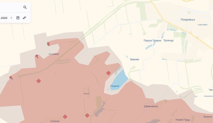 Сили Оборони України відновили положення у Піщаному. Ворог має просування на Донеччині та у Курській області, - DeepState. КАРТА