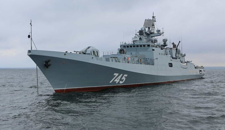 Russian frigate is burning near Zmiinyi Island