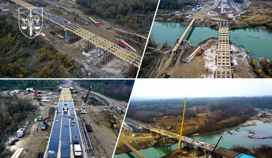 Construction of a bridge in Bukovina