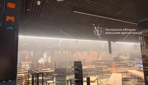 Russia attacked Zaporizhzhia and region: drone struck shopping centre, injuring three people. PHOTOS