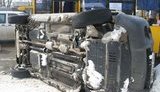В Сумах пьяный водитель вылетел на остановку и протаранил маршрутку с пассажирами. ФОТОрепортаж