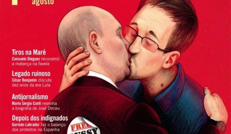 Путин целуется со Сноуденом, - обложка журнала. ФОТО