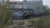 Оприлюднено фото обстріляного російськими найманцями автокрана в населеному пункті Піски. ФОТО